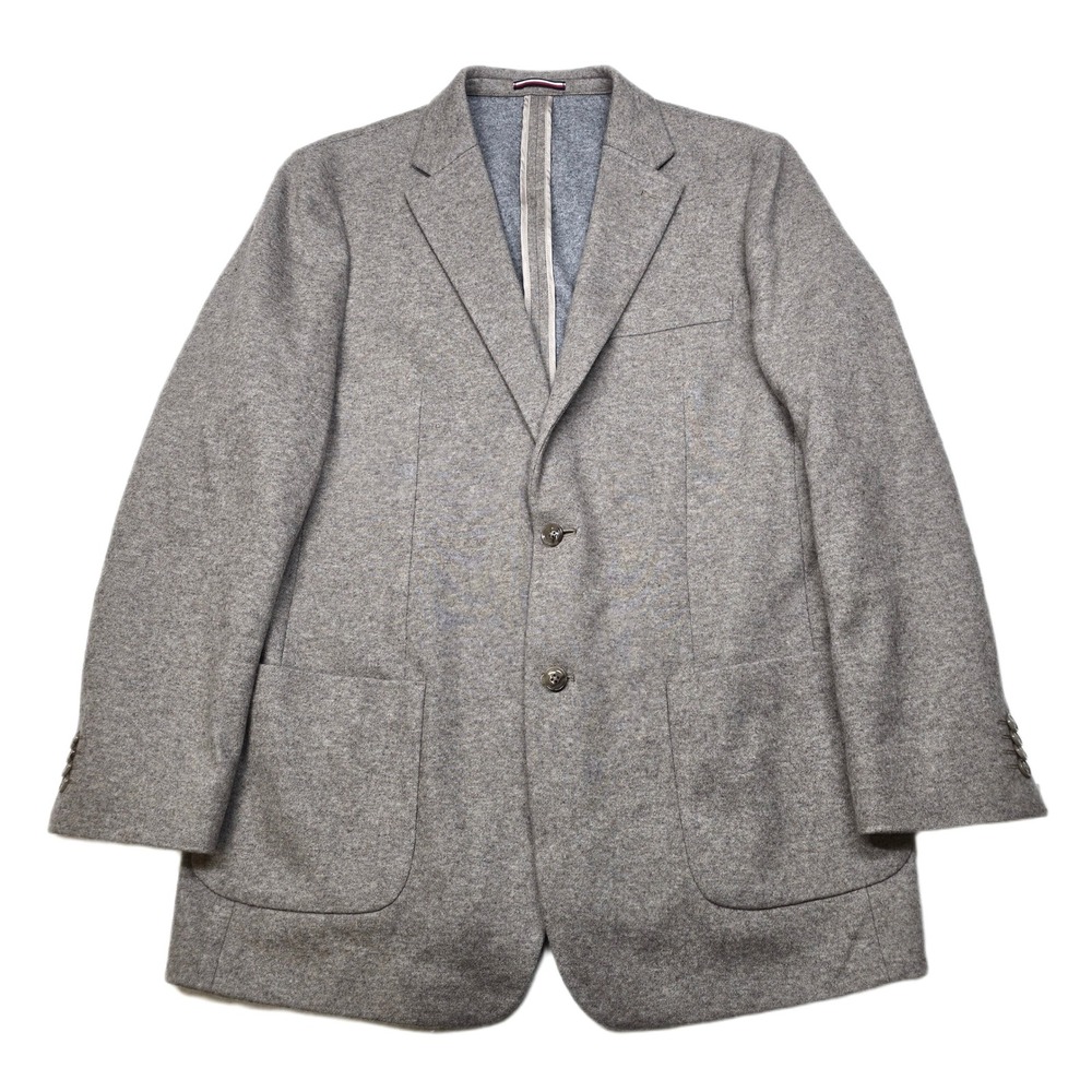 Tommy Hilfiger‎ Jeremy Sport Coat Mens 44L Beige Grey Wool Unstructure $375 NEW